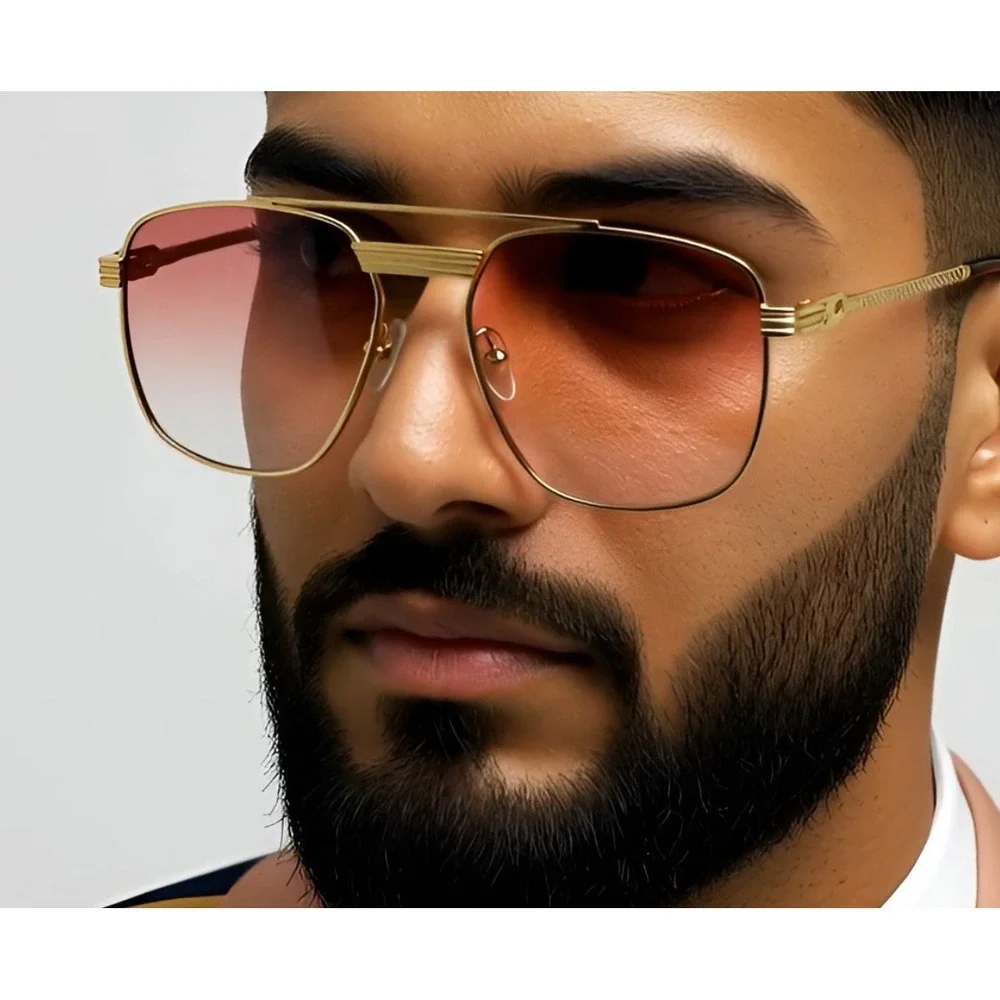 Pink Sunglasses Fashion Men Women Gold Frame Retro Vintage Shades Lentes‎ Gafas
